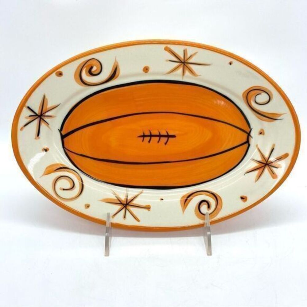 Gail Pittman Orange Pumpkin Dish Hand Painted Signed and Dated